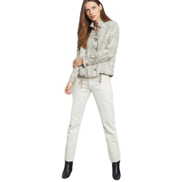 NEW Rails Tennessee Sand Snakeskin Funnel Neck Linen Blend Jacket - Picture 2 of 15